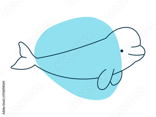 Beluga icon. Deep sea icon. Simple vector in modern thin line style. Vector illustration.