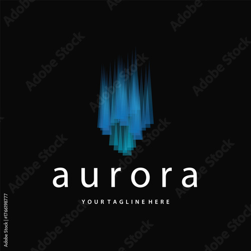 Aurora Logo, Sky Nature Landscape Design, Symbol Vector Illustration Template
