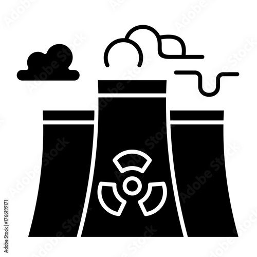 Nuclear Plant   Icon Element For Design