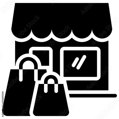Store icon isolated on white background. vector illustration icon for business to consumer