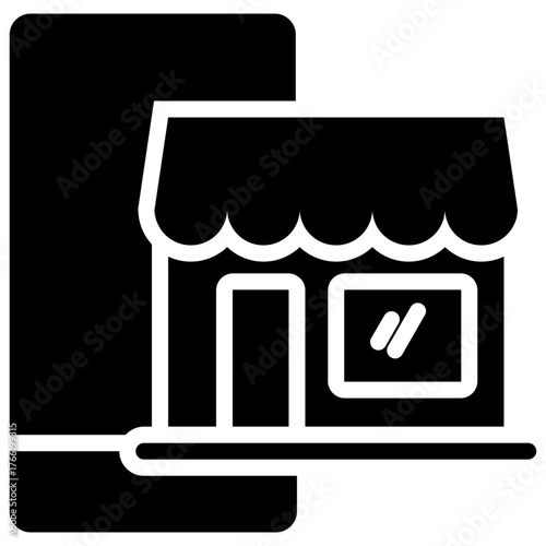 Online store icon isolated on white background. vector illustration icon for business to consumer
