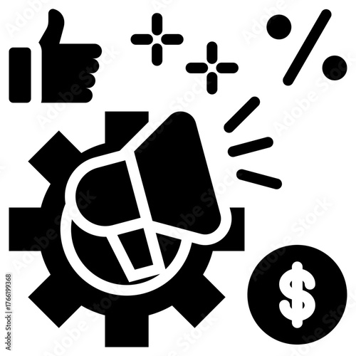 Marketing icon isolated on white background. vector illustration icon for business to consumer