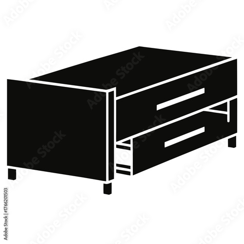 Under bed sliding drawer storage silhouette furniture design