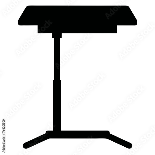Minimalist silhouette of a standing desk for office ergonomics