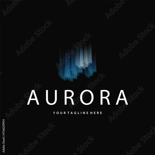 Aurora Logo, Sky Nature Landscape Design, Symbol Vector Illustration Template