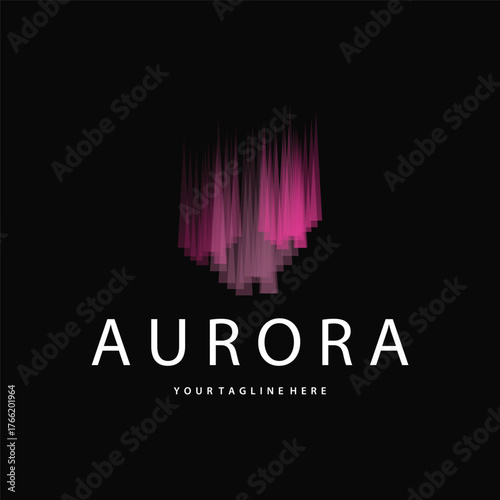 Aurora Logo, Sky Nature Landscape Design, Symbol Vector Illustration Template