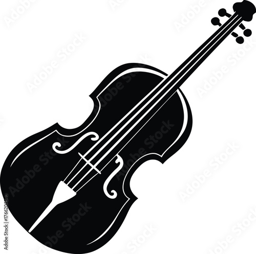 Elegant violin icon with musical notes and clef