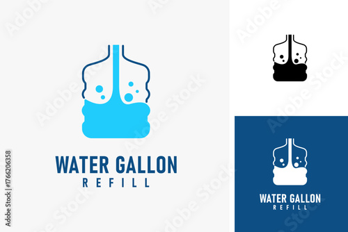 Water gallon refill logo symbol icon design