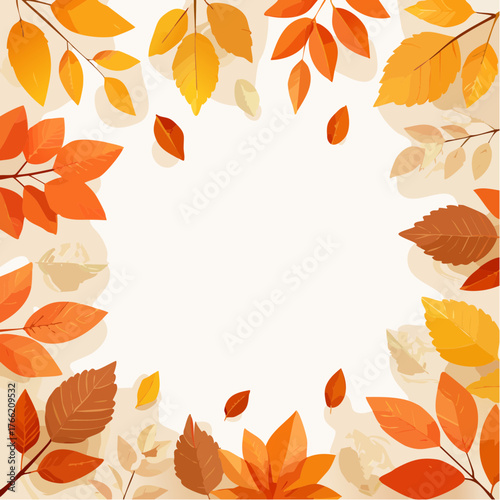 秋の紅葉フレーム｜オレンジが包むぬくもりのデザイン
