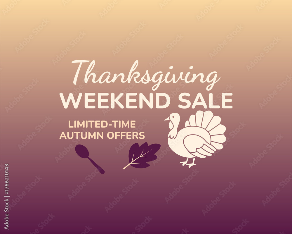 Obraz premium Thanksgiving Weekend Sale Limited Time Autumn Offers