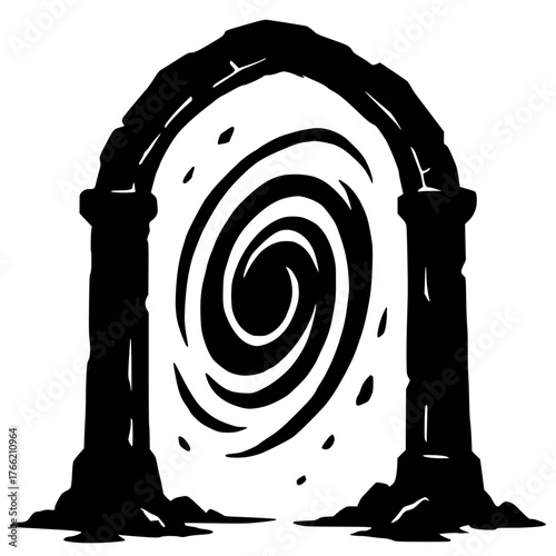 Silhouette of the dimensional portal gate