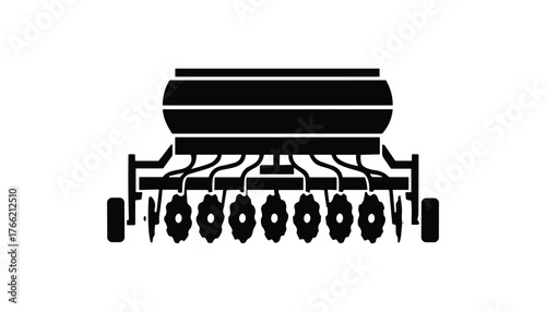 Farm seeding machine for planting seeds for agriculture vector illustration