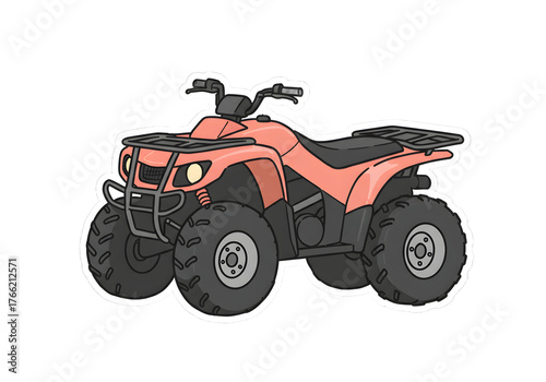 Cartoon ATV Quad Bike Vector Illustration png clear alpha channel cutout isolated on transparent background