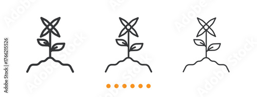 Plants icon. Thin line icon vector