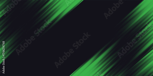 Halftone dot gradient grunge texture background with green and black color pattern. eps 10 modern.