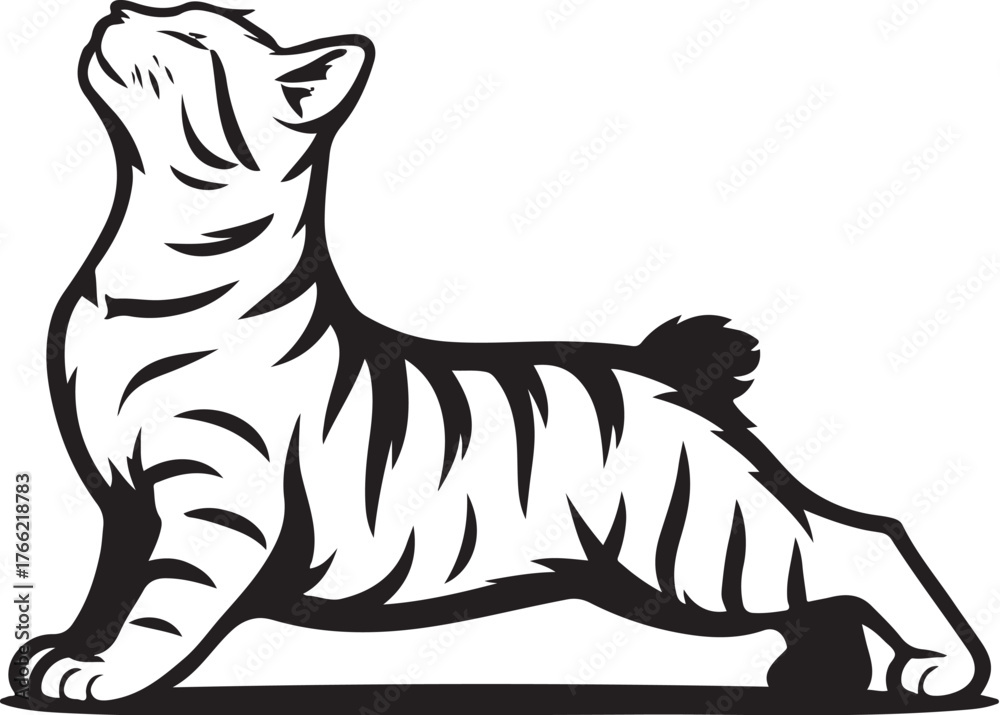 Obraz premium american-bobtail-cat-cobra-pose-vector.eps