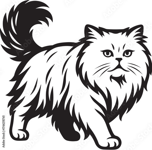 persian-cat-walking-vector.eps