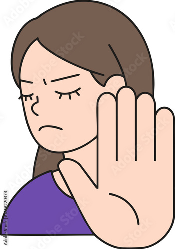 a woman of rejection gestures