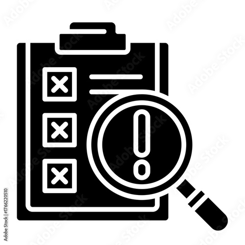 Checklist Warning  Icon Element For Design	