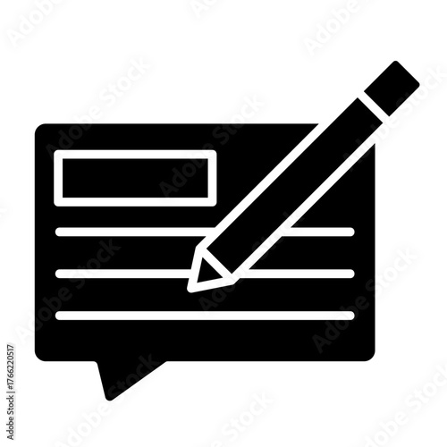 Comment Writing  Icon Element For Design	