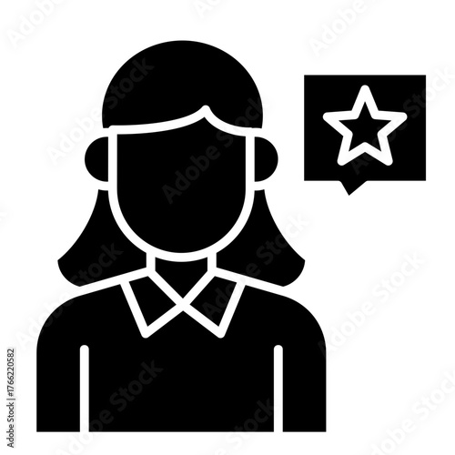 Customer Review Woman  Icon Element For Design	