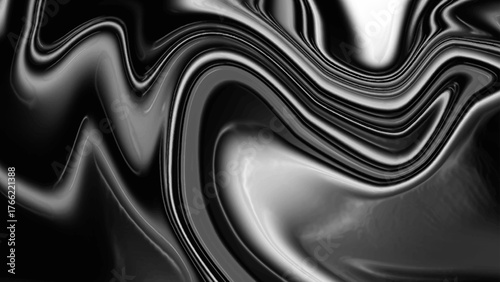Wavy gray gradient design, Glossy abstract metallic pattern, Digital liquid chrome backdrop