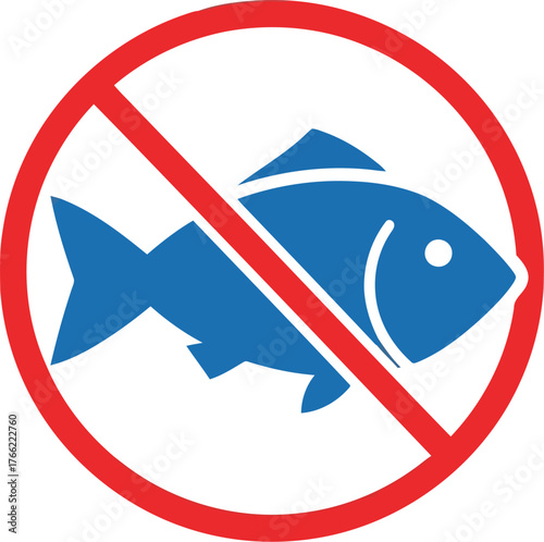 Stop fish symbol no fishing allowed aquatic life protected icon vector illustration vector