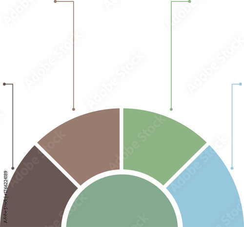Semi Circle Arch Chart with Five Segments
