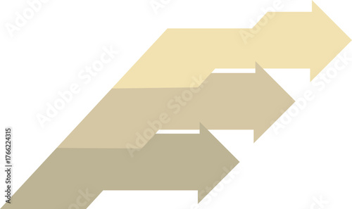Three Stacked Arrows Pointing Right