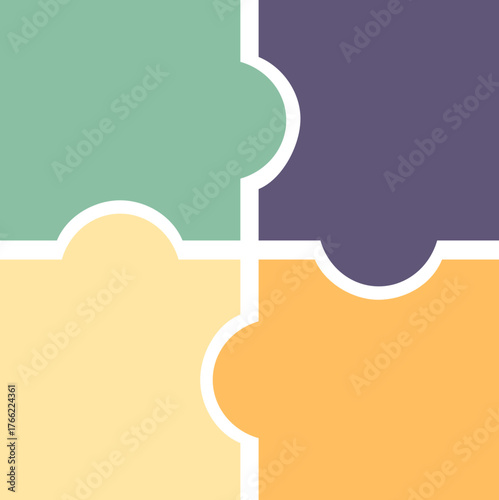 Four Piece Puzzle Square Infographic