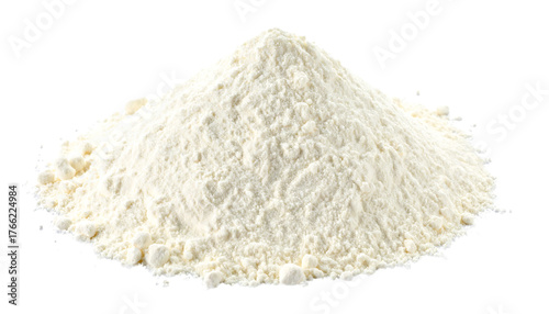 A mound of white powder, possibly flour or a similar substance, is seen against a white backdrop png cutout
