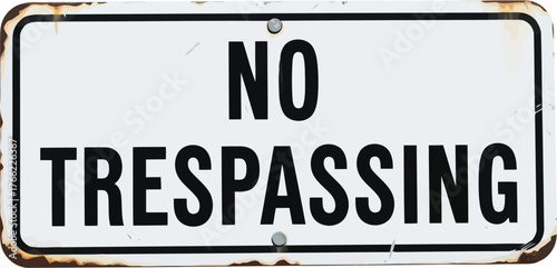 No trespassing sign warning private property keep out security alert vector