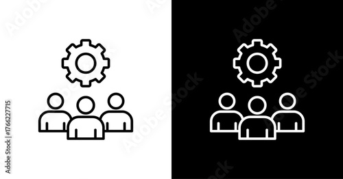 Teamwork White Icon Set Design