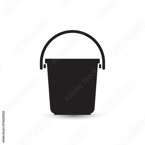 Bucket icon design vector shadow template, white background 
