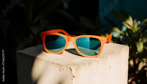 Bright Orange Sunglasses with Summer Vibes