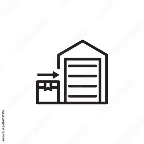 Inbound logistics icon symbolizing receiving and material flow, representing modern supply chain management, efficient warehouse operations, and specialized procurement and inventory systems.