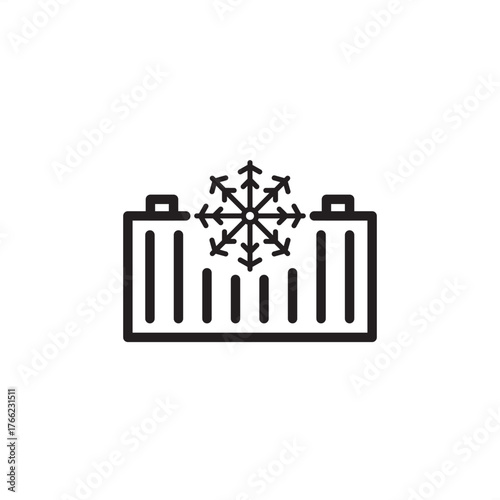 Cold chain icon symbolizing temperature-controlled logistics, representing modern perishable goods transport, specialized climate-controlled storage, and advanced refrigeration systems and monitoring.