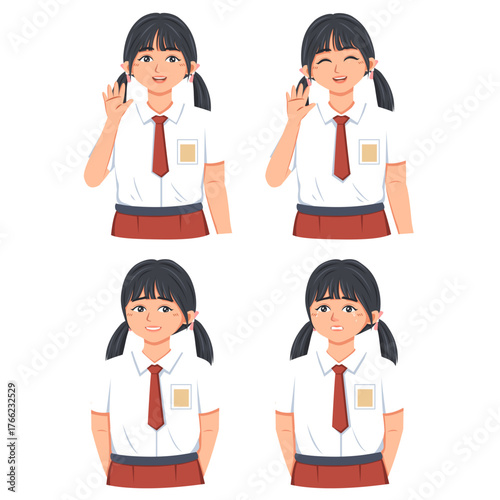 elementary school student sticker set