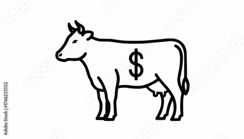 Cash cow concept art, showing financial investments and opportunities for growth