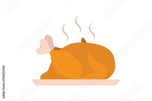 silhouette colorful dish with hot chicken roast