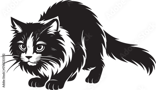 ragdoll_cat_crouching_ready_to_pounce_bw.eps