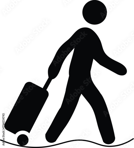 Traveler with Rolling Luggage