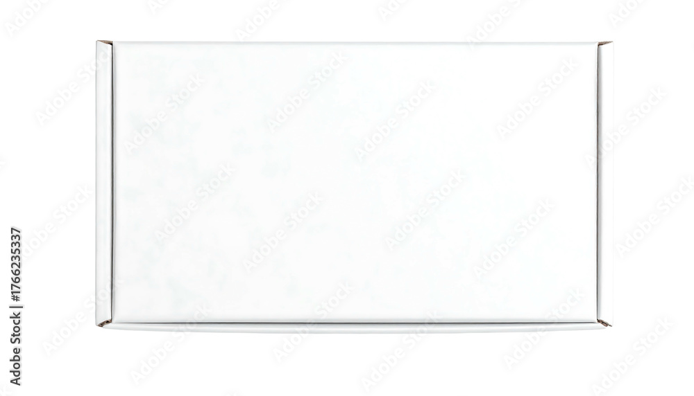 Obraz premium Plain white rectangular box, slightly off-white, viewed from above, suggesting packaging or a blank template