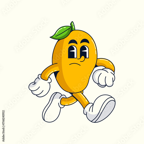 Cute cartoon Mango Vector illustration hand drawn