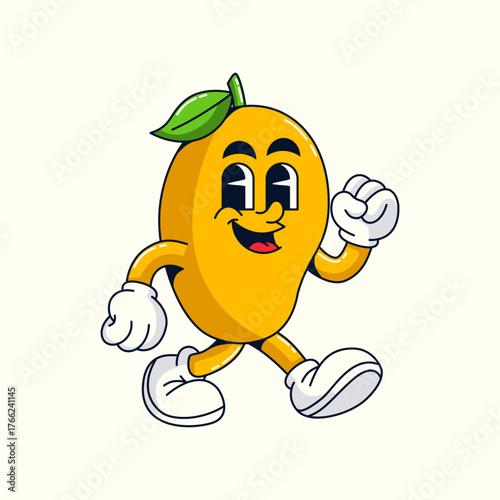 Cartoon cute Mango Vector illustration hand drawn