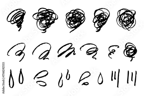 もやもや、不安、焦り、ストレスの手書きイラスト