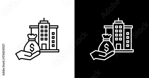 Venture Capital White Icon Set Design
