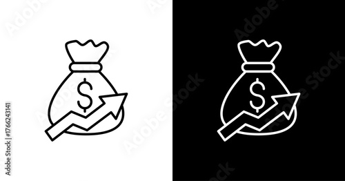 Profit White Icon Set Design
