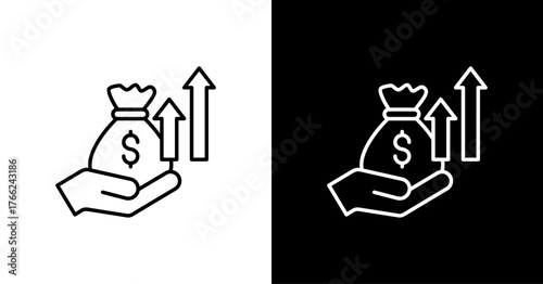 Financial Investment White Icon Set Design