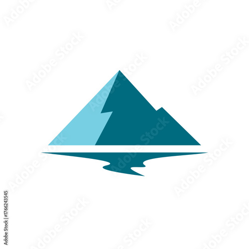 high and snowy mountain logo design